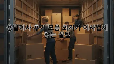 용달이사 후기 모음: 최저가 이사업체 찾는 꿀팁!
