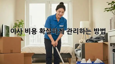 이사 비용, 확실하게 관리하는 방법!